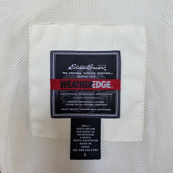 🎉NWOT EDDIE BAUER Rainfoil Packable Jacket, Size LG, Cream - Picture 12 of 12